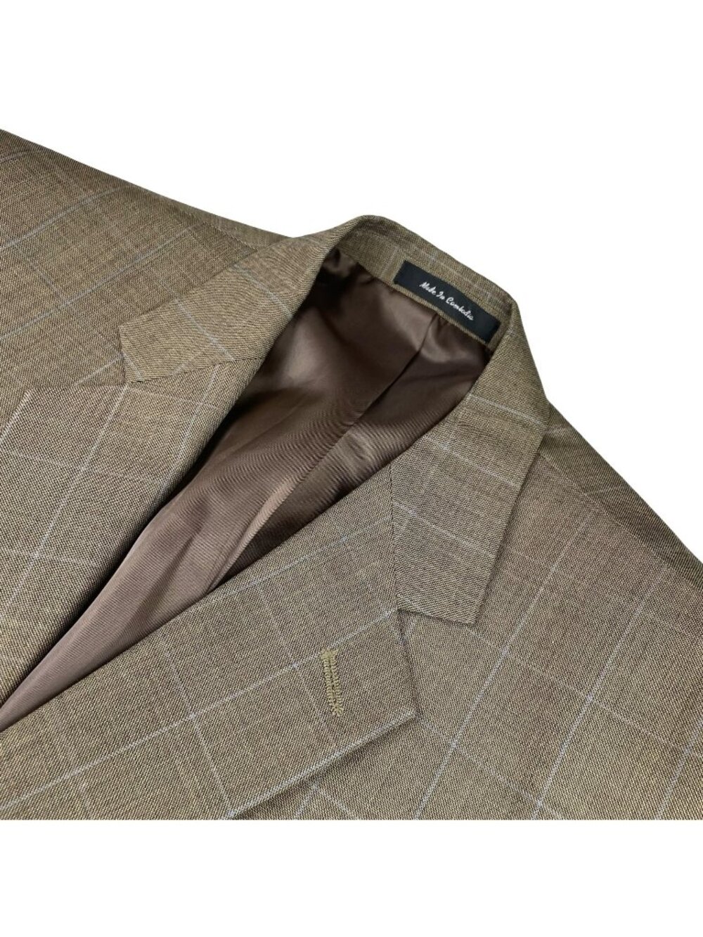 Kilburne & Finch Men's 100% Wool 2-Button Blazer Brown Windowpane Plaid • 42R